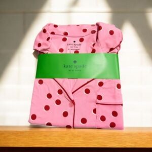 Kate Spade Pink/Red Polka Dot Pajama Set, NWT
